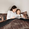 thumbnail image 5 of Feelyou Jungle Bear Deer Full Size Comforter Sets, Rustic Wooden Plank Bedding Comforter Set, Brown Vintage Patchwork Reversible Bedding Sets, Ultra Soft Bedroom Decor, 3pcs, 5 of 8