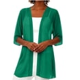 thumbnail image 6 of Cmfcve Women's Chiffon Cardigans 3/4 Sleeve Open Front Sheer Kimono Cardigans Lightweight Casual Swimsuit Cover-Ups, 6 of 6