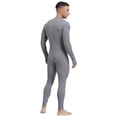 thumbnail image 2 of Sxiwei Men's Long Sleeve Full Body Unitard Leotard Bodysuit Athletic Jumpsuit Front Zipper Rompers Dark Gray XL, 2 of 7