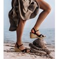 thumbnail image 3 of Sandalias con cuña Ankis, alpargata negra para mujer, tacón alto de 8 cm, 3 of 7