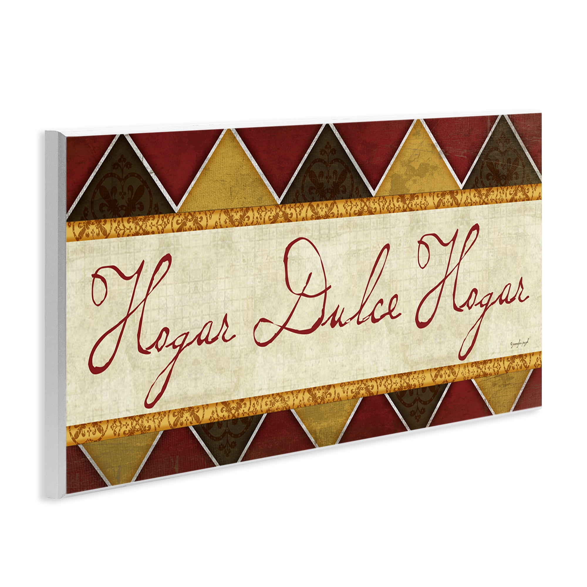 Stupell Industries Hogar Dulce Hogar Patrón Tradicional Signs and Rules Painting Unframed Art Print Wall Art, 17 x 7