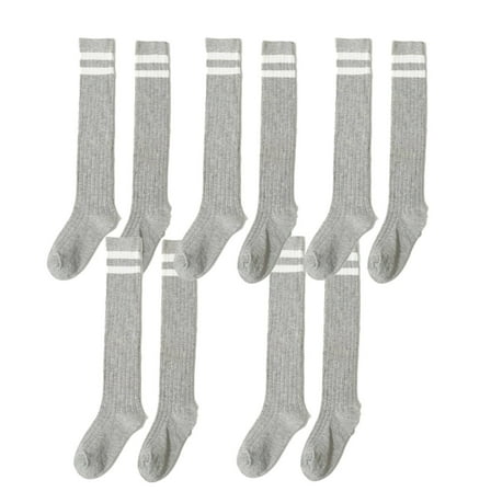 AUQ 5Pcs Kids Socks,High-Stretch Cuff Design Girls Socks,Seamless Construction for Comfort Cute Socks,Black