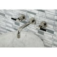 thumbnail image 2 of Kingston Brass KS8126CKL Kaiser Double-Handle 3-Hole Wall Mount Bathroom Faucet in Polished Nickel, 2 of 8