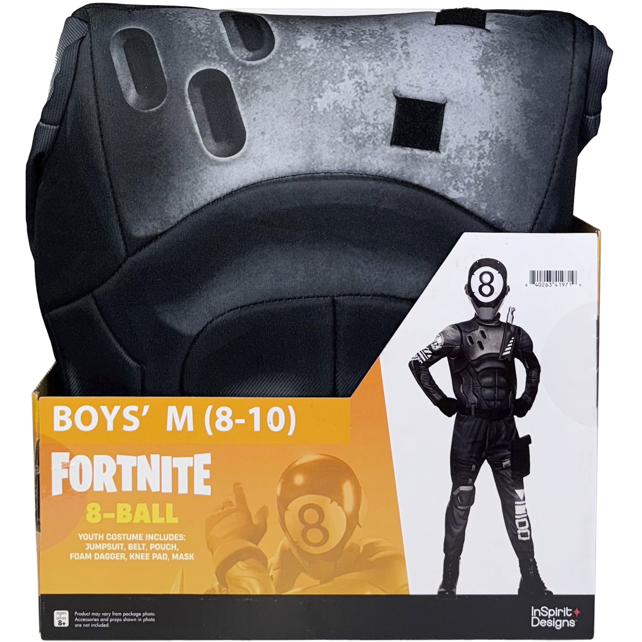 Fortnite 8-Ball Halloween Costume for Children, 5-Piece, Boys' Size M (8), by InSpirit Designs