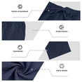 thumbnail image 6 of Men's 2 Piece Hooded Short Sleeve Shirt And Long Pants Set, Linen Textured Casual Outfit With Chest Pocket, Breathable Summer Beach Wear For Vacation And Loungewear,Navy,L, 6 of 6