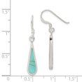 thumbnail image 2 of 925 Sterling Silver Turquoise Drop Drop Boucles d'Oreilles Perle Pierre Naturelle Coquille, 2 of 6