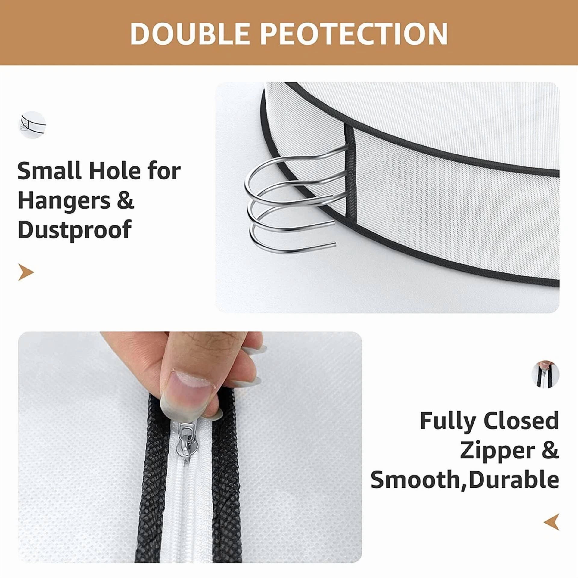 KLYNE - 3Pcs Clear Garment Bag Hanging Clothes Travel Coat Suit Dress Storage Dust Cover