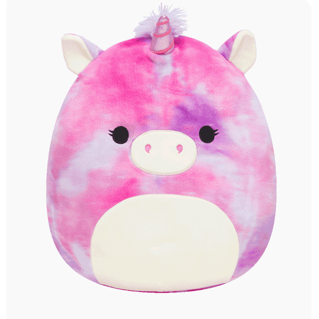 Squishmallows Lola the Purple And Pink Tie Dye Unicorn With White Belly