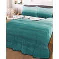 thumbnail image 3 of Quilts Twin Size, Turquoise Ombre Soft Comforter Bedding Set for Bed, Modern Abstract Art Ocean Oil Painting Lightweight Quilted Bedspread with Pillow Cover(2 Pieces) for All Season, 68x86 Inch, 3 of 6