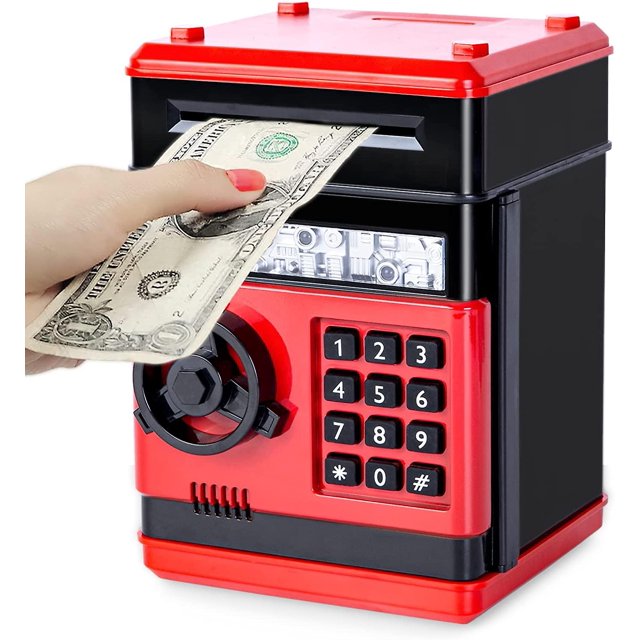 Alcancía electrónica para niños, alcancía segura con código de regalo para niños de 3 a 12 años, caja de seguridad para niños y niñas, caja de seguridad para cajero automático, alcancía segura para ni