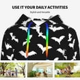 thumbnail image 6 of Hoodies for Women - Bat halloween doodle cool black Comfrt Colour Drawstring Women'S Fashion Hoodies & Sweatshirts, Fall Outfits Clothes for Women 2024 Pullover with Kangaroo Pocket, 6 of 7