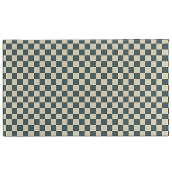 Navy and Beige Checkerboard Pattern Door Rugs,Washable Non Slip Door Mats Indoor,Decorative Door Mats,Entry Mat Indoor for Entrance,Bedroom,Kitchen,Bathroom,17"x30"