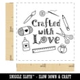 thumbnail image 2 of Crafted with Love Crafting Sewing Self-Inking Rubber Stamp Ink Stamper - Black Ink - Small 1 Inch, 2 of 7