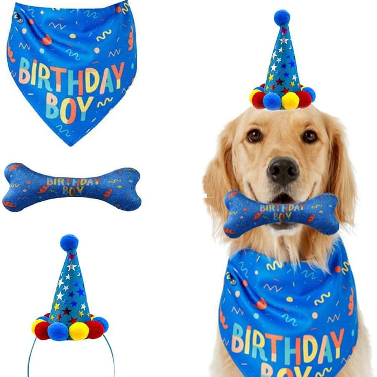 Dog Birthday Bandana Hat Happy Birthday Dog Toy Dog Party Set Pet Party Suppliers Dog Birthday