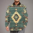 thumbnail image 5 of ZCFZJW Mens Western Aztec Jacket Vintage Print Sherpa Jackets Men Fall Winter Sherpa Fleece Lined Ethnic Style Casual Zipper Fuzzy Warm Outwear Coat with Pocket Gold XXL, 5 of 8
