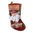 thumbnail image 2 of Dserfhy 18" Christmas Stocking 3D Plush Santa Snowman Reindeer Design Hanging Burlap Stocking for Farmhouse Holiday Decor, 2 of 8