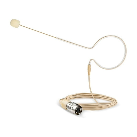 Beige Single Earhook Condenser Headset Mic for Audio Technica Wireless System Bodypack Transmitter,Hirose 4 Pin Plug,Ideal for DJ, MC, GYM,Stage