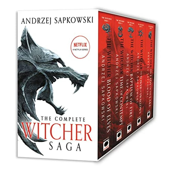 Pre-Owned The Witcher Boxed Set: Blood of Elves, The Time of Contempt, Baptism of Fire, The Tower of Swallows, The Lady of the Lake, 9780316498845, 031649884X, Paperback, Reprint,Translation edition
