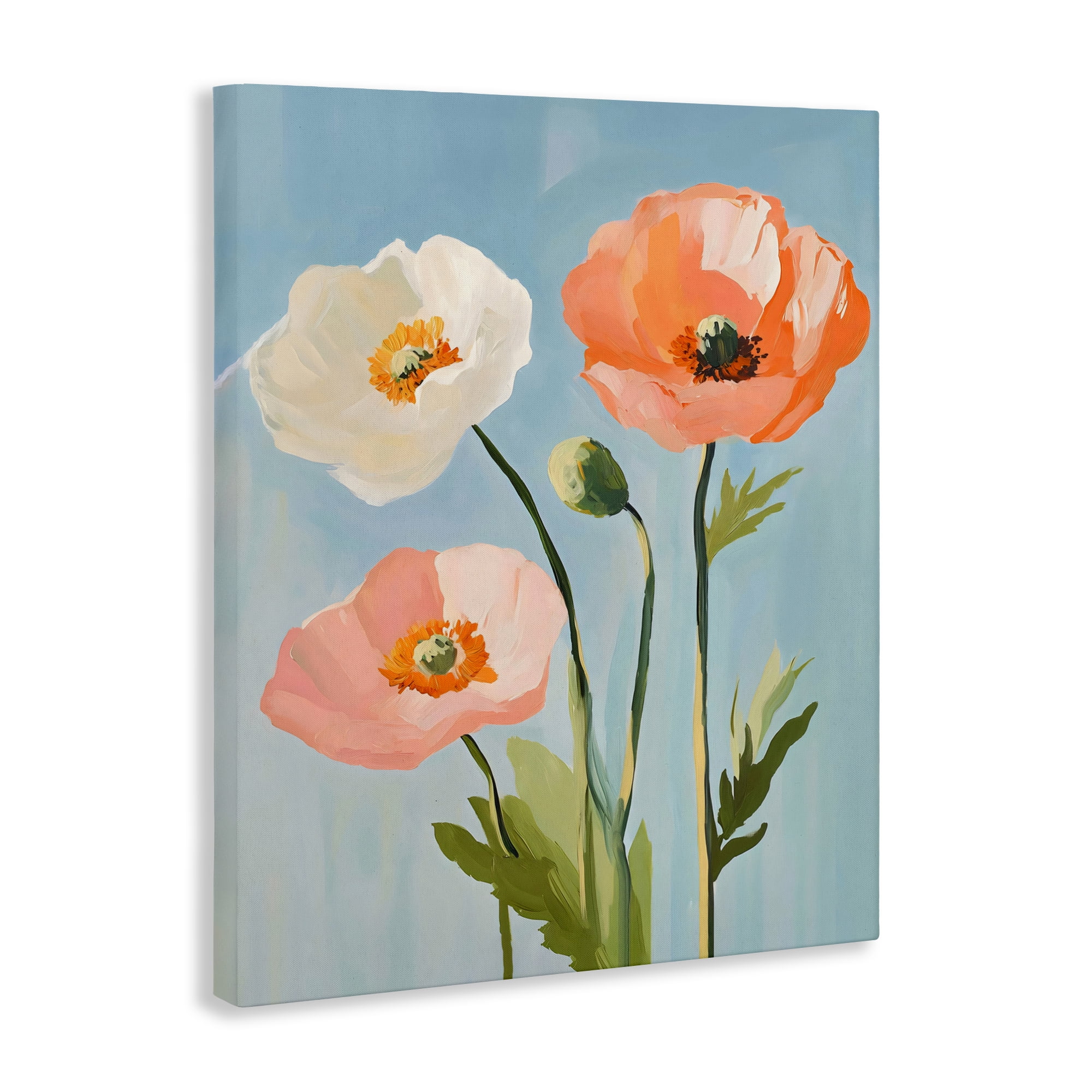 Stupell Industries Pastel Poppy Blooming Trio Canvas Wall Art, design by The Prints Vibe