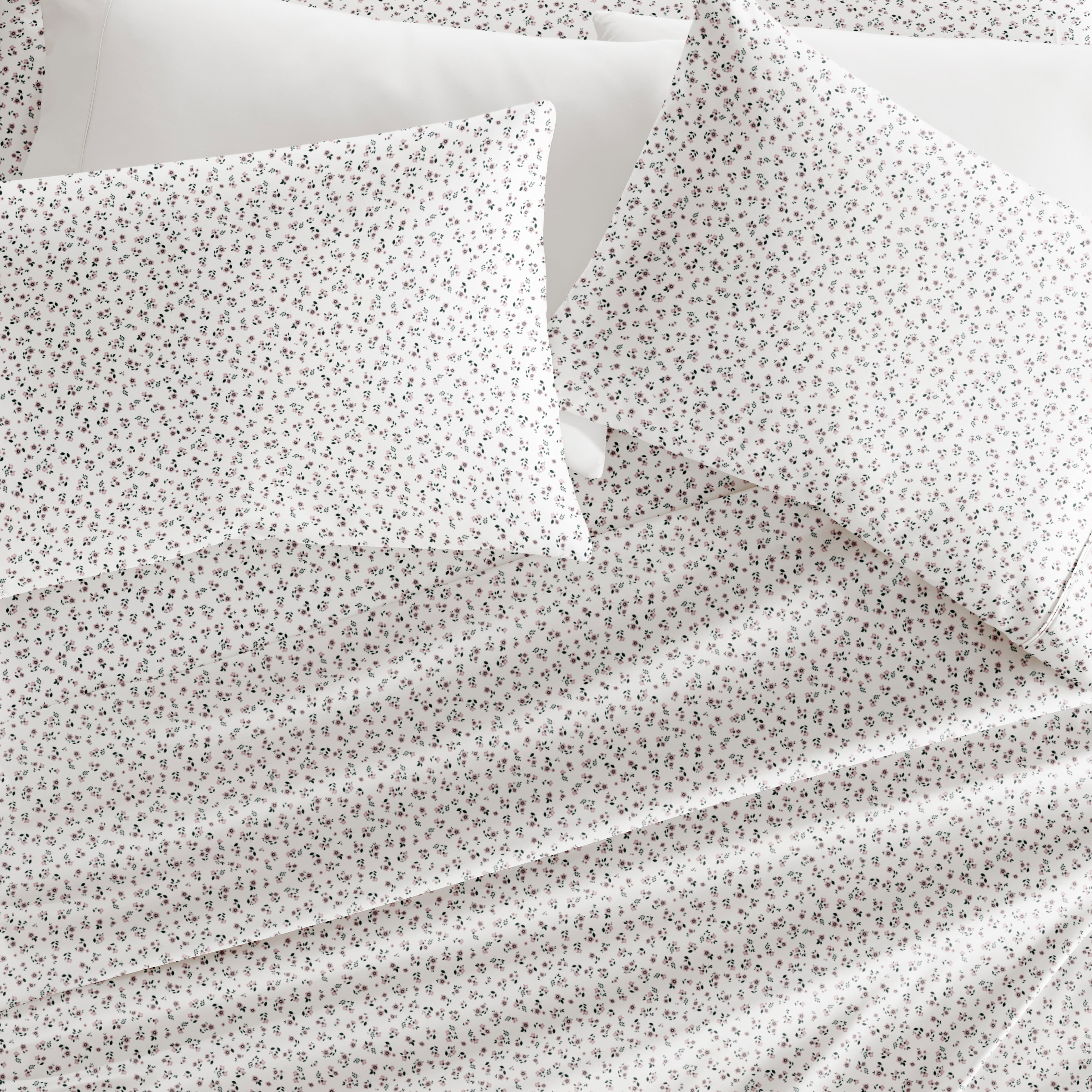 Noble Linens 4 Piece Pattern Microfiber Bed Sheets Set, Distressed Willow Light Gray, Full