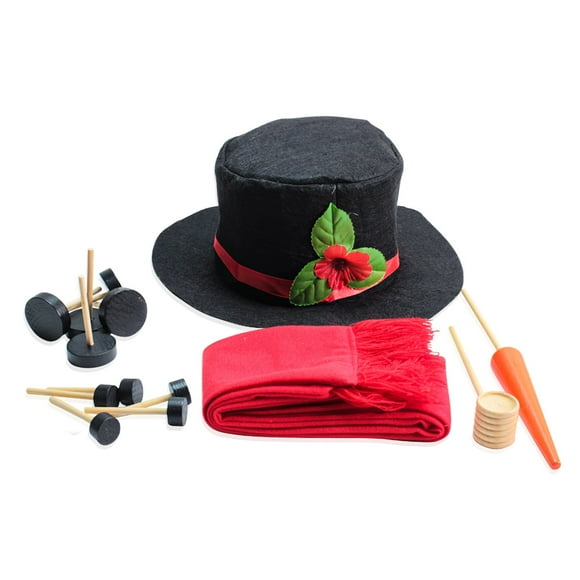 Kit Bonhomme de Neige Jouet Grande Variété Habiller Bonhomme de Neige Ensemble Exquis Fabrication Bonhomme de Neige Décoration Accessoire Couleur Vive pour Décoration de Noël en Plein Air