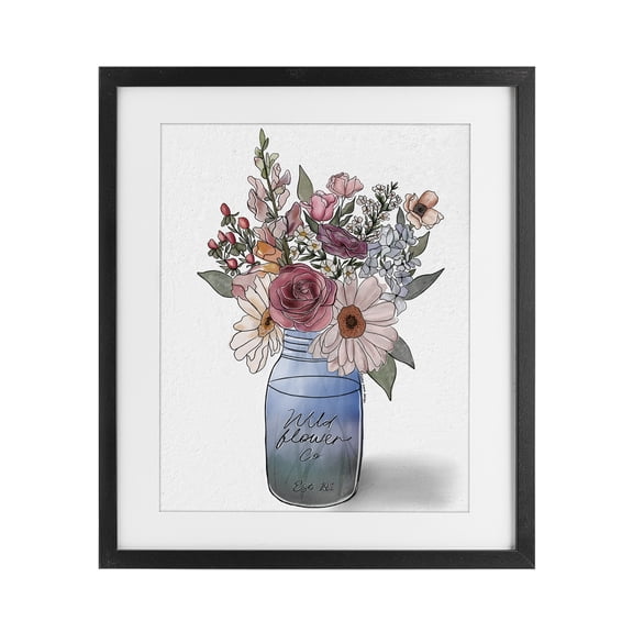 Stupell Industries Farmhouse Farmer's Market Florals Black Framed Print Under Glass, 13 x 16, by Alisha Kiara Design