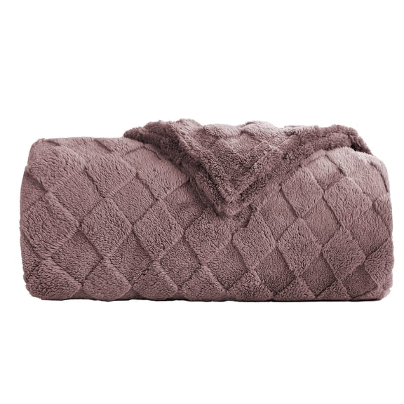 SUNNY HEAT Sherpa Blanket Twin Size 60''x80'' All-Season Lightweight Ultra Soft Bed Blanket Couch, Bed, Sofa, Travel Use, Gift, Berry