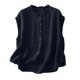 thumbnail image 2 of TaTaai Women's Sleeveless Top / Ruffled Round Neck Button-Down Cotton Linen Blend Blouse / Solid Color Summer Casual Shirt Gift, 2 of 5