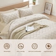 thumbnail image 3 of Vccoem 5-Piece Twin Comforter Set Bed in a Bag - Cream Boho Tufted Luxury Bedding Set, Ultra Soft & Breathable All Season Comforter with Sheets & Pillowcases, 3 of 8