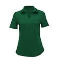 thumbnail image 3 of Green Women's Short Sleeve T-shirt, Women'S Shirts Collared Work Tops Short Sleeve Business Casual Dressy Blouses Summer Tops With Pocket,Women's Short sleeve T-shirt L, 3 of 3