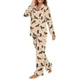 thumbnail image 2 of FOR U DESIGNS Cafe Dachshund Pajamas Set Long Sleeve Sleepwear Womens 2 Pack Size XL Button Down Nightwear Pj Sets Button Up Loungewear with Pockets for Women, 2 of 7