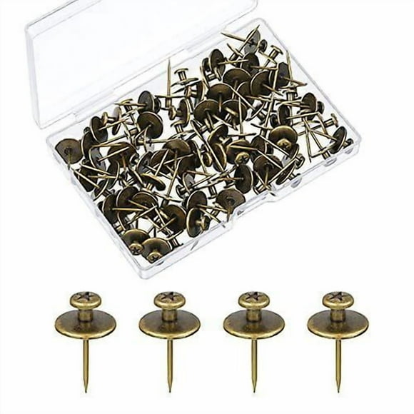20pcs Double Head Large Push Pins Zinc Alloy Long Pushpin Thumb Tacks Flat Decorative Thumbtacks Push Pins for Cork Board Bulletin Boards Papers Maps