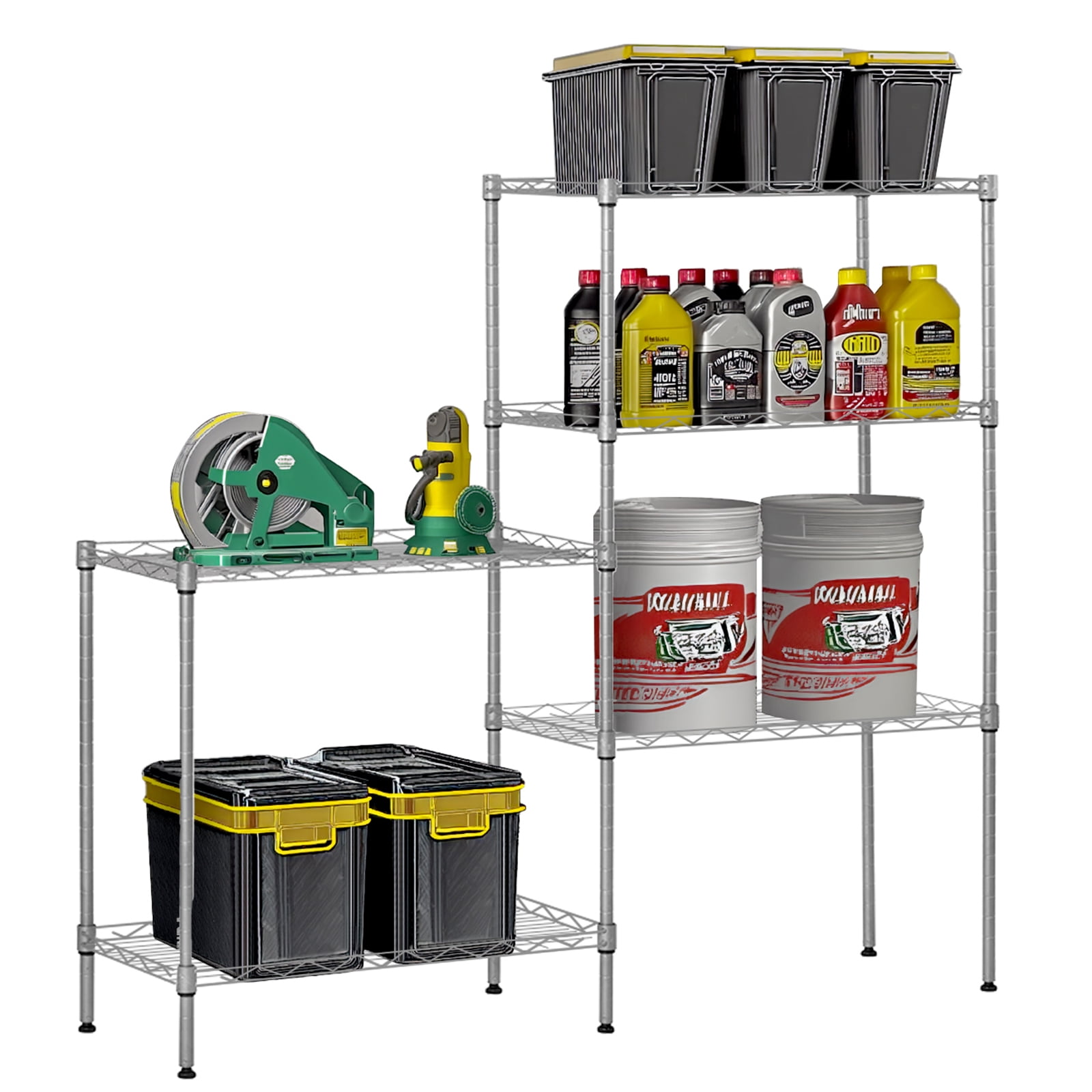 Ktaxon 60"x22"x12" Heavy Duty 5-Tier Wire Shelving Rack Adjustable Shelf Storage Silver