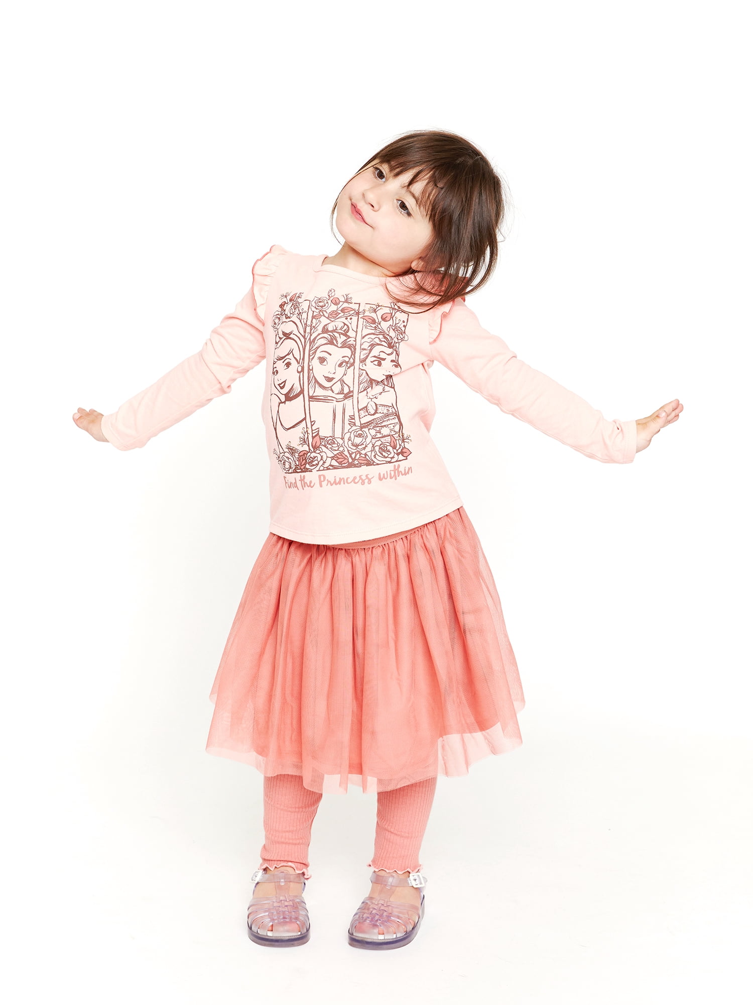 Disney Princess Tutu Top & Leggings & Skirt Outfit Set, 4-Pieces Set, Size 4T