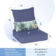 thumbnail image 4 of Aoodor 23" x 26" Patio Chair Cushions Set, Memory Foam Outdoor Deep Seat Cushions (1 Seat, 1 Back, 1 Lumbar Pillow) - Dark Blue, 4 of 8