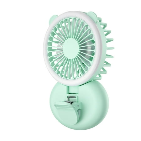 

Clearance Deals! Amvlyk Portable Desk Fan With Its Own Auxiliary Light Foldable Clip For Hanging Around The Neck USB Rechargeable Folding Mini Electric Fan 3 Wind Power Speeds 3 Lights