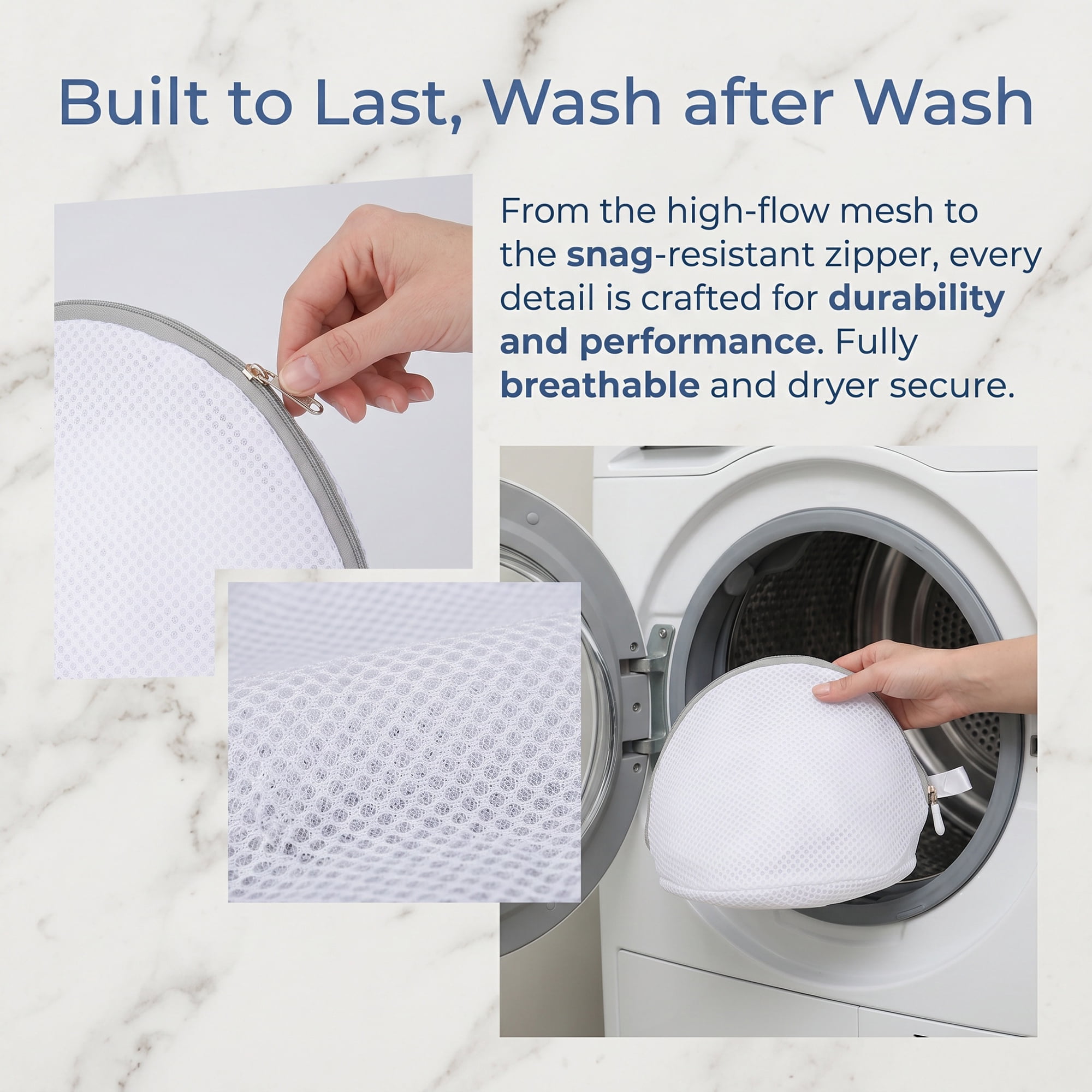 Unique Bargains 2Pcs Mesh Lingerie Bra Laundry Wash Bags for Delicates White 7.1" x 6.3"