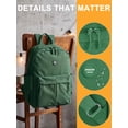 thumbnail image 6 of Spencer School Backpack for College Students, Fashion Backpack Purse for Women Men, Nylon Shoulder Bag Casual Travel Daypack, Green, 6 of 10