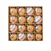 Pearl Finish Christmas Ornament Set - 16-Pack 2.36in Glossy Hanging Balls Tree Trimmings Bulk Party Decorations(Rose Gold)