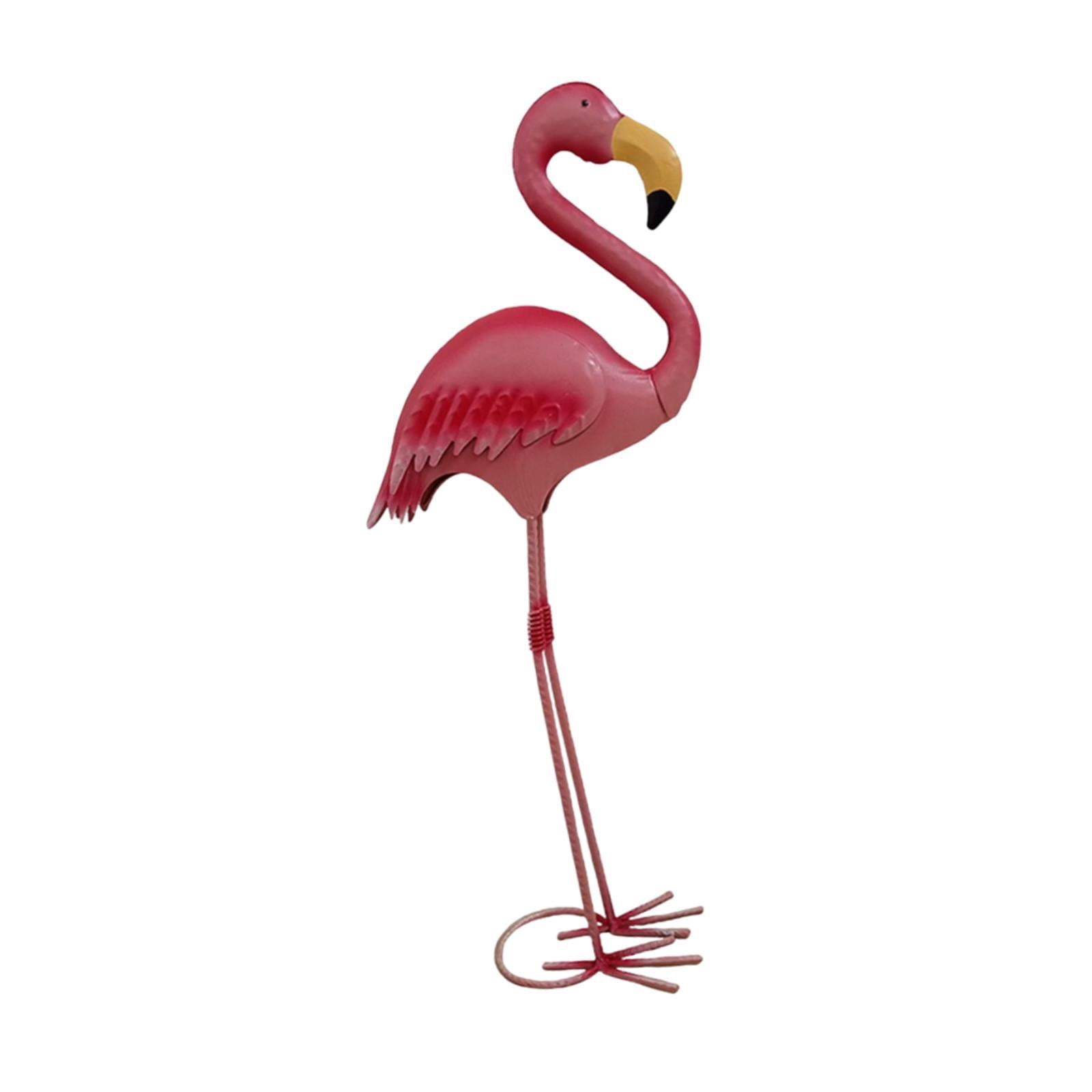 Miulika Garden Statue Animal Figurine Flamingo Sculpture Gift Landscape Ornament Metal Yard Art for Patio Balcony Lawn Outdoor Decor Height 50.5 cm