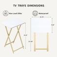 thumbnail image 2 of Foldable TV Trays, Small Folding Table, TV Trays Set of 2, TV Dinner Tray, Side Table for Bed, Couch, Portable Easy to Move, White & Gold, 2 of 14