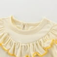 thumbnail image 6 of Girls Summer Short Sleeve Shirts New Toddler Kids Girls Fashion Cute Solid Color Breathable Soft Flounce Short Sleeve Tops Style B-56 Beige 12 Months, 6 of 9