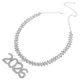 thumbnail image 2 of Collar de cadena cubana: Gargantilla con brillantes diamantes de imitación y colgante número 2026 para mujer, joyería brillante para bodas, Año Nuevo, graduación y fiestas., 2 of 7