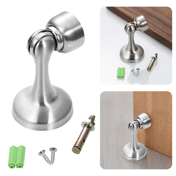 Tope Magnético para Puerta Soporte para Puerta Acero Inoxidable (montaje Con Tornillos Plateados)