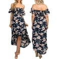 thumbnail image 5 of ZAXARRA Robe de Maternité pour Femmes, Manches Courtes Épaules Dénudées Imprimé Fleuri Robe de Grossesse, 5 of 5