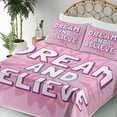 thumbnail image 5 of Ambesonne Pink White Fitted & Top Sheet Set with Shams, Phrases, Pink White, 5 of 8