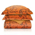 thumbnail image 2 of Superior Paisley Flannel Cotton Duvet Set, California King, Pumpkin, 2 of 8