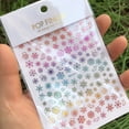 thumbnail image 3 of Kripyery 1 Sheet Luminous Self Adhesive Strong Stickiness Nail Sticker 3D Christmas Snowflake Themed Nail Art Manicure Nail Supplies, 3 of 8