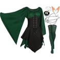 thumbnail image 1 of 5 paquetes de disfraz de hada elfo renacentista tradicional irlandés vikingo vestido hada elfo oreja para Halloween Cosplay fiesta de disfraces (mediano), 1 of 4
