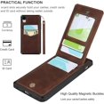thumbnail image 2 of for iPhone XR Wallet Case with RFID Blocking Card Holder,PU Leather Magnetic Buttons Portrait Stand with 6 Card Slots Flip Wrist Strap Case for iPhone XR 6.1 Inch,Brown, 2 of 15
